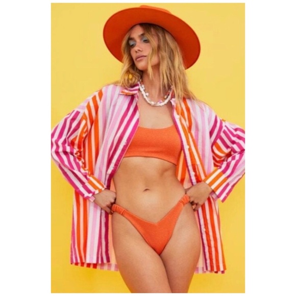 Beach Riot | Beachy Alexa Sunset Stripes Button Down Top | L / XL - Picture 4 of 13